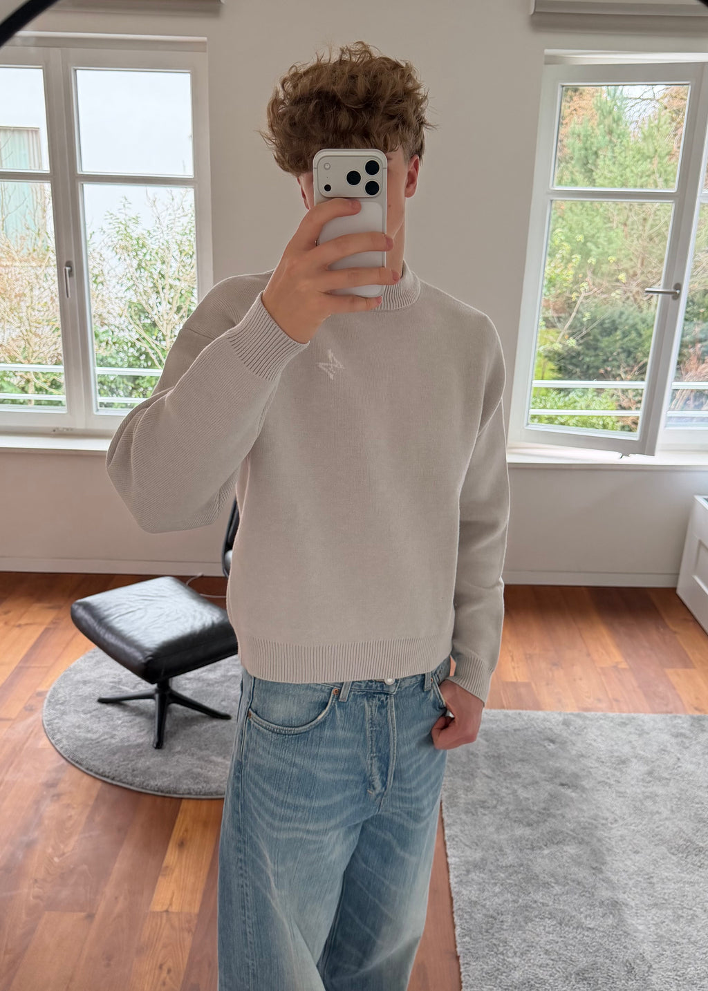 VERITY KNIT SWEATER HELLGRAU