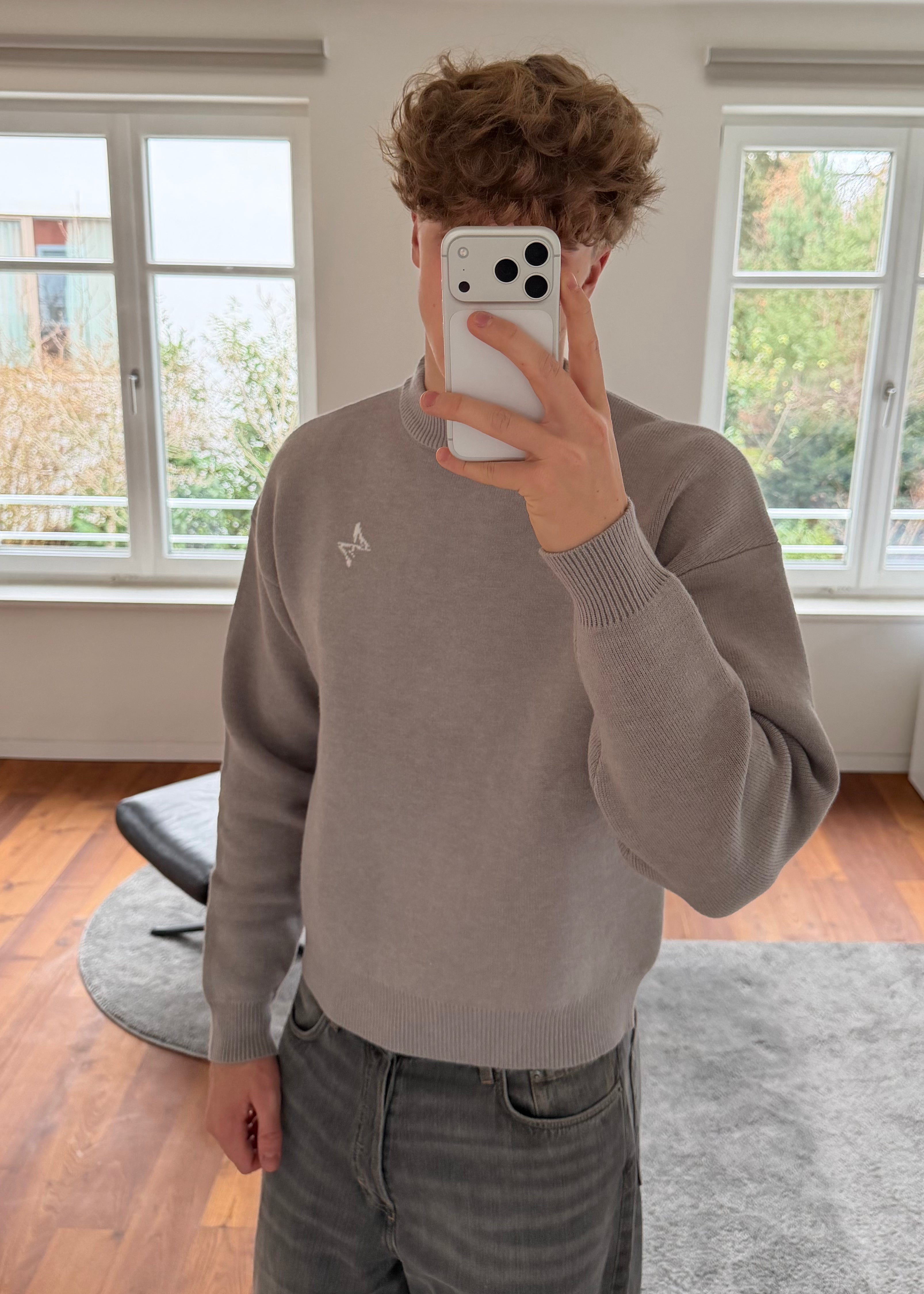 VERITY KNIT SWEATER DUNKELGRAU